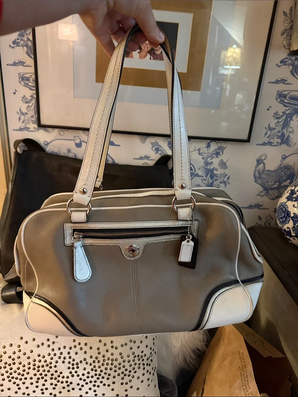 Leather Satchel Bag by Coach